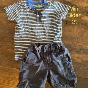 Crew cuts shirt with mini boden shorts 2t